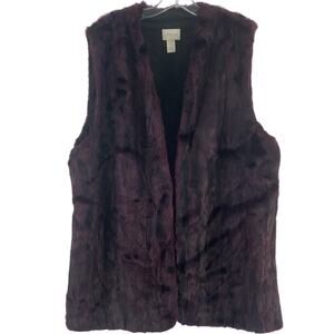💜Chico's💜 Faux Fur Vest in Deep Purple Size 3
